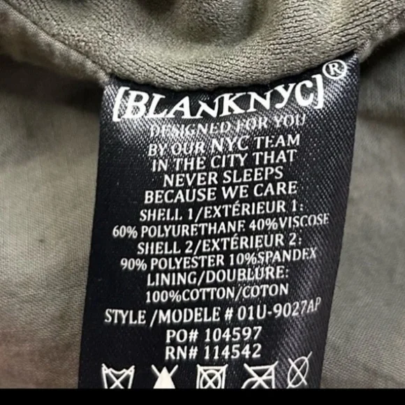 NEW Anthropologie Blank NYC Medium Draped Moto Jacket Vegan Suede Asymmetrical - Picture 12 of 16